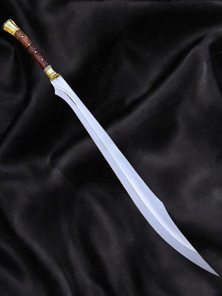 Hand Forged Scimitar Sword | Carbon Steel Curved Blade With Sheath ...