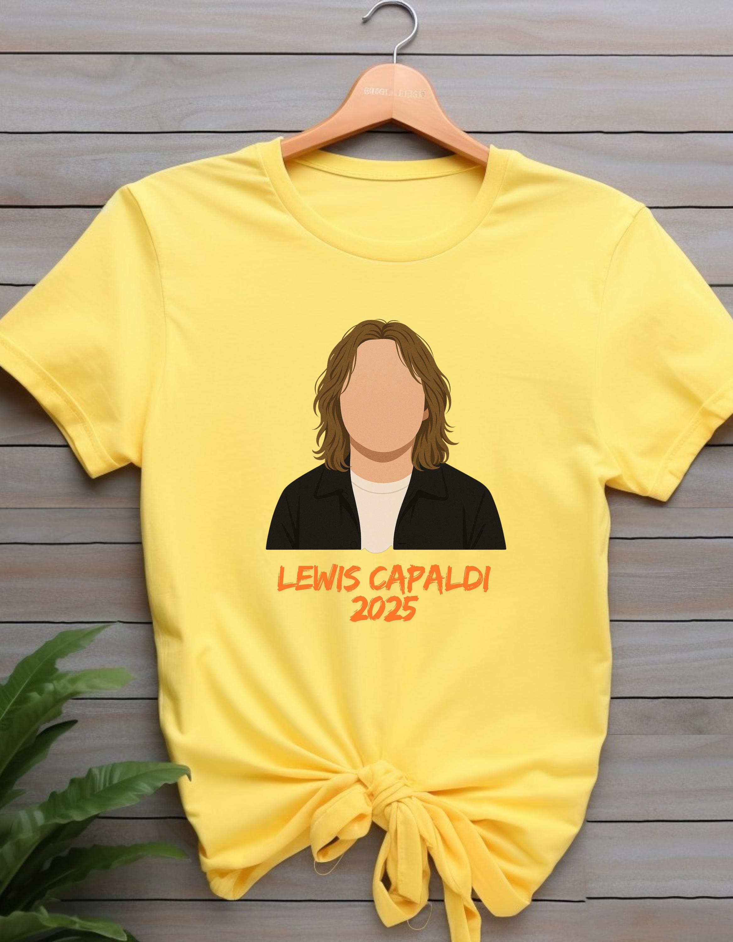 T-shirt Officiel Lewis Capaldi – Noir, Coupe Classique, Neuf Avec étiquettes