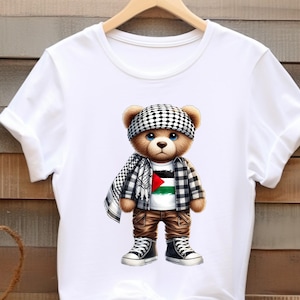 Palestine Teddy Bear Free Gaza T-Shirt | Tee | Shirt | Tshirt, Gender Neutral, Men's, Woman's, Children, Kids 100% Cotton, Merchandise Merch