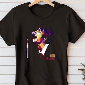 Liam Gallagher Black Knock Out Design Concert Shirt, New Tour Merch, Shirt, Gift, Retro Festival Top, Oasis 2025 Tour - Abstract Art T-shirt