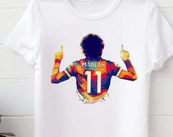 Mo Salah Liverpool T-Shirt – White Shirt | LFC Fan Gift | Premier League Football Shirt | Anfield Merch | Top Memorial Mohamed Merchandise