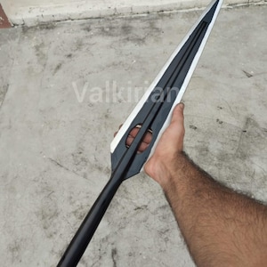 Handmade Carbon Steel Spear Head – Custom Hunting & Throwing Tip with Leather Sheath – Viking Style Blade for Collectors and Survival