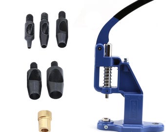 Leather Hole Punch Set with Hand Press Machine and 2mm, 4mm, 6mm, 8mm, 10mm Punching Dies