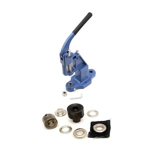 Heavy Duty Eyelet Grommet Hand Press Machine Tool Kit with 7 Setting Die Sets