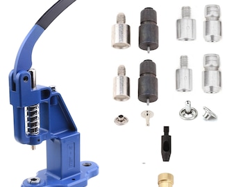 Rivet Press Machine and Rivet Dies for Setting 7 mm and 9 mm Single and Double Cap Rivets
