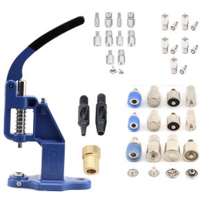 Snap Button Fastener Rivet Eyelet Grommet Hand Press Machine | Heavy-Duty Set for Leather Craft, Bags, Shoes | Professional & DIY Tools