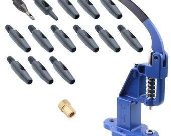 Hollow Hole Punch Set 1 mm to 13 mm with Hand Press for Leathercrafts and Punching Dies