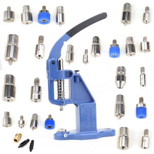 Professional Hand Press Machine Dies Set for Eyelet Grommets, Snap Buttons, Rivets  | Leathercraft, Sewing, DIY Craft Tools