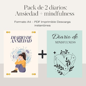 2-Pack Digital Journals: Anxiety Journal and Mindfulness Journal for Calm and Self-Care | Mental Health, Stress Relief.