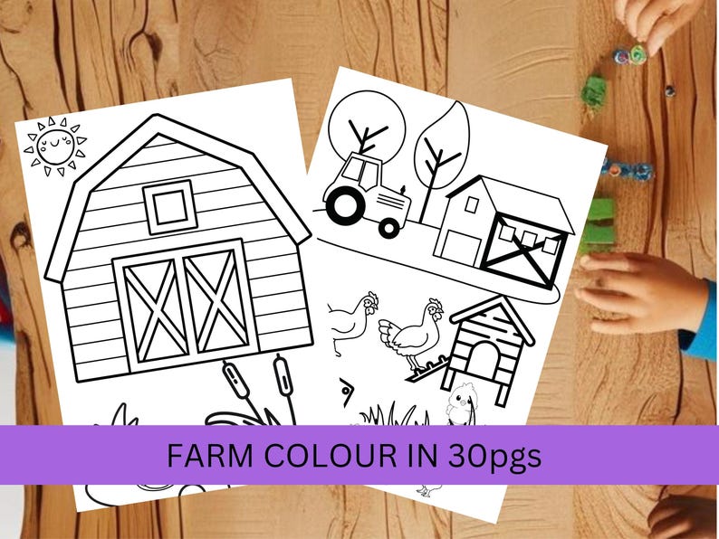 Farm COLOURING IN/ Toddler Printable / Farm Animals Colour in Sheets ...