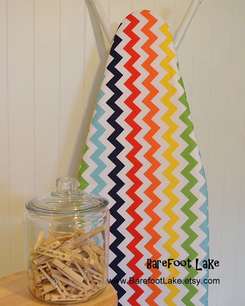 Designer Ironing Board Cover Riley Blake Chevron Rainbow Etsy