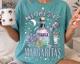 Comfort Colors® Vintage Midnight Margaritas Shirt, Practical Magic Tee, Retro Halloween Movie Shirt, Girls Tequila Shirt, Spooky Season Gift