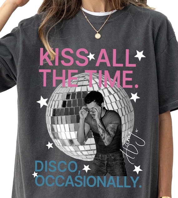 Comfort Colors Harry Styles Shirt, Retro Kiss All The Time Disco Ball Tee, Vintage Harry Portrait Top, Love On Tour Apparel, Music Fan Gift