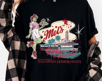 Comfort Colors® Halloween Horror Nights Mel’s Drive-in Zombie Shirt, Halloween Movies Shirt, Retro Zombie Diner Tee, Horror Movie Fan Gif