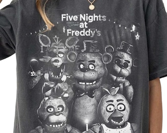 Comfort Colors® Vintage 90s Bootleg Style Five Nights at Freddy's T-Shirt, Retro Five Nights at Freddy'sGifts For Man And Women Unisex Shirt