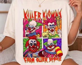 Comfort Colors® Killer Klowns from Outer Space Retro T-Shirt | Retro Horror Movie Tee Gift | Vintage Clown Tee | Punk Rock Grunge Retro Tee