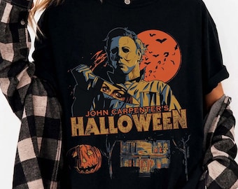 Comfort Colors® Retro Michael Myers Shirt, Halloween Fan Gift, Horror Character Shirt, Spooky Season, Halloween Party 2026
