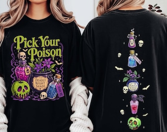 Comfort Colors® Pick Your Poison Vintage Shirt, Princess Halloween Shirt, Kuzco Poison Apple Tee, Spooky Season, Villain Cartoon