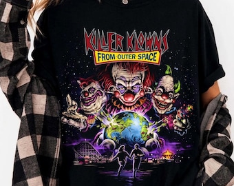 Comfort Colors® Killer Klowns from Outer Space Retro T-Shirt | Retro Horror Movie Tee Gift | Vintage Clown Tee | Punk Rock Grunge Retro Tee