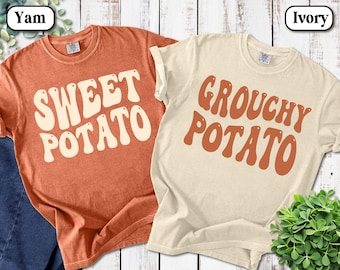 Comfort Colors® Couples Matching Thanksgiving Shirt | Sweet Potato Grouchy Potato Shirt | Funny Thanksgiving Shirts | Fall Shirt