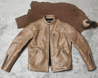 Handgefertigte Herren Vintage Brown Distressed Biker Echtlederjacke