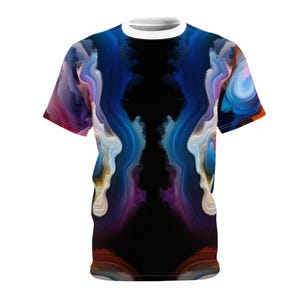 抽象アートTシャツ：カラフルなグラフィックTシャツ、クリエイティブな服