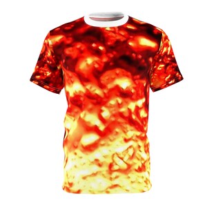 Fiery Lava Abstract T-Shirt: Vibrant Graphic Print