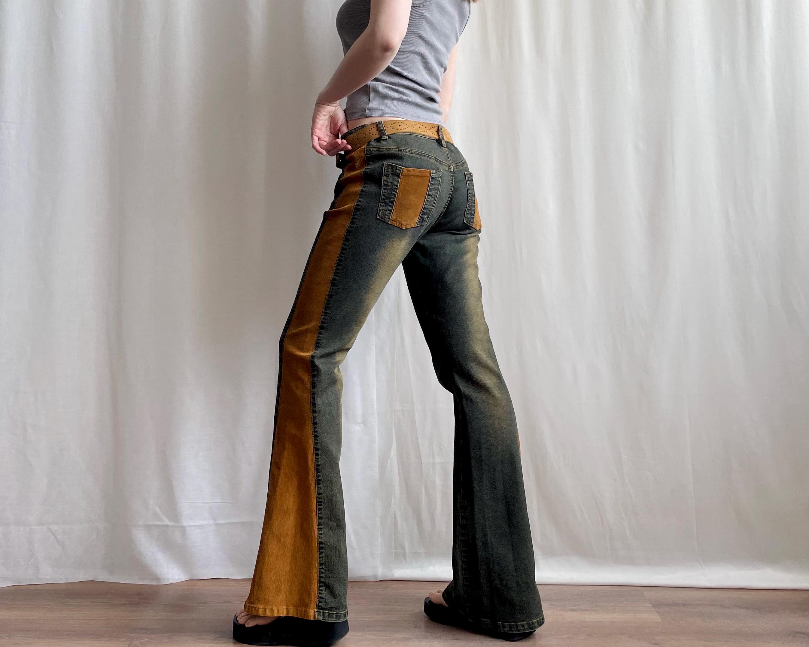 パンツ 2000's denim corduroy docking flarepants Y2K Pink Corduroy Flare Pants Y2K Pants Corduroy Low Rise