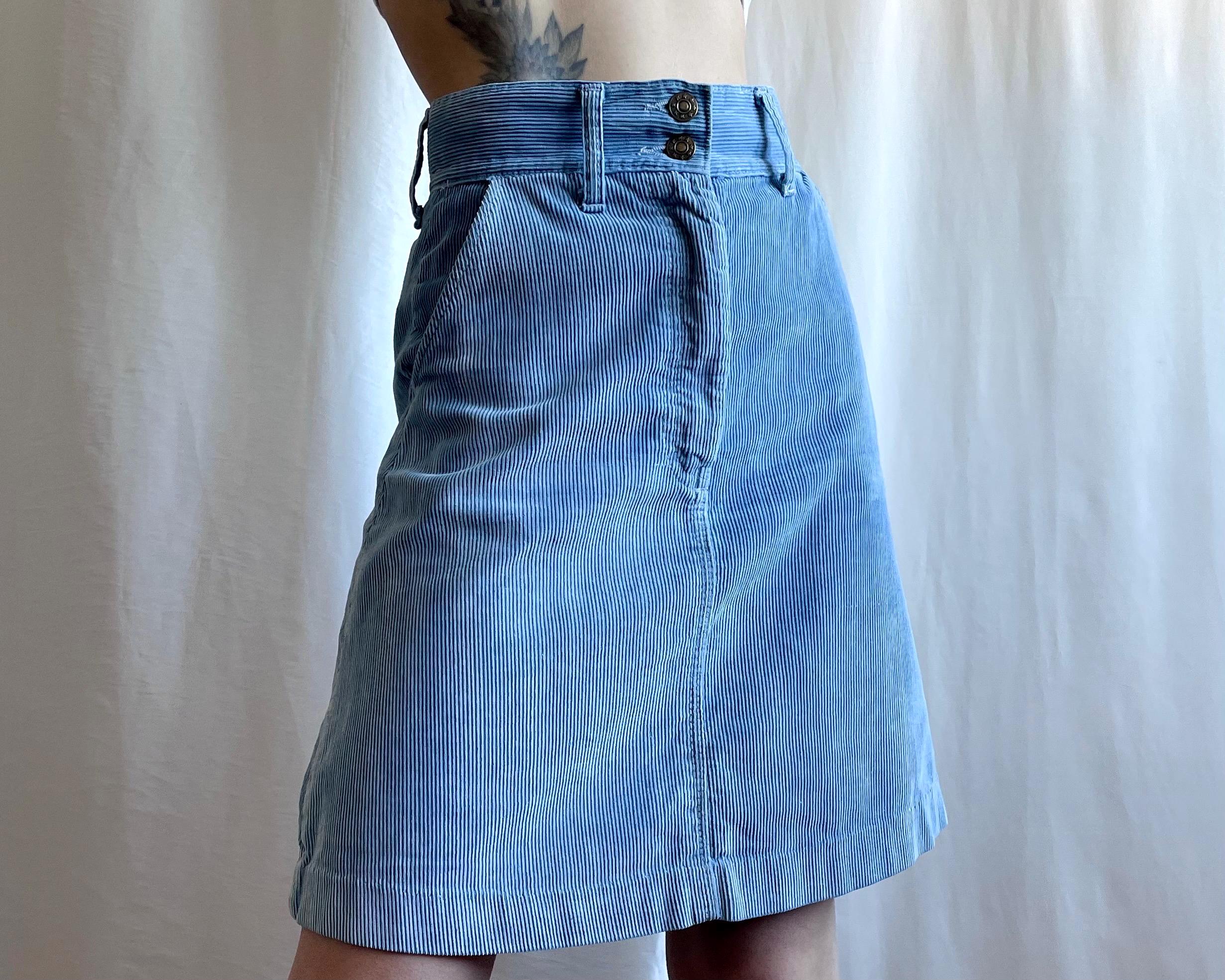 Blue Corduroy Skirt - Etsy