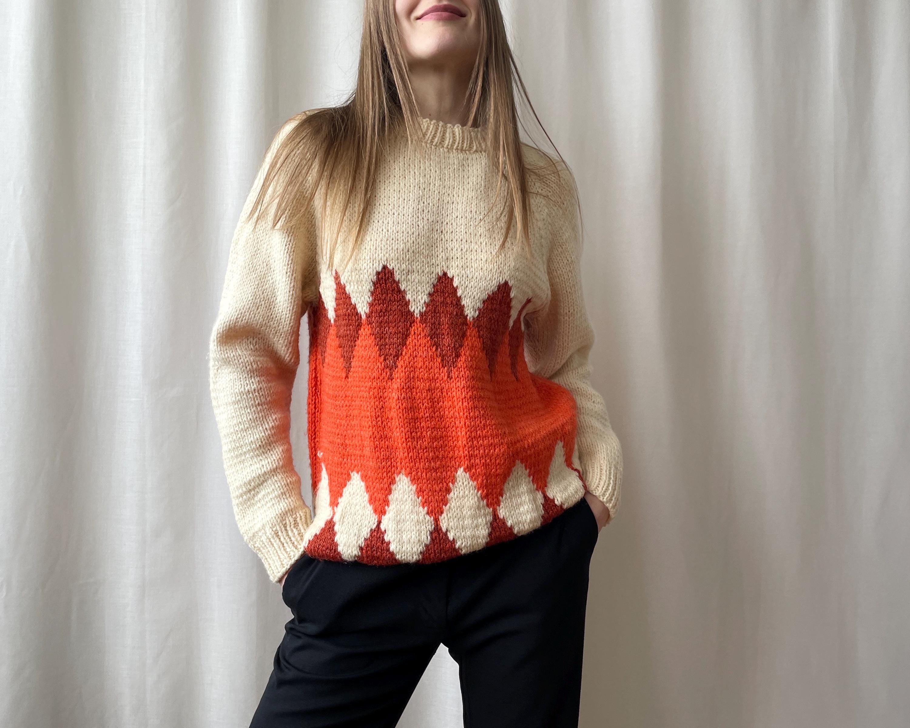 70s 80s アイスランド製 Hilda タートルネック ウール ニット セーター レディース M ヴィンテージ ノルディック バーズアイ ハイネック アイスランド製 Hilda Ltd ヒルダ ノルディック ニット セーター