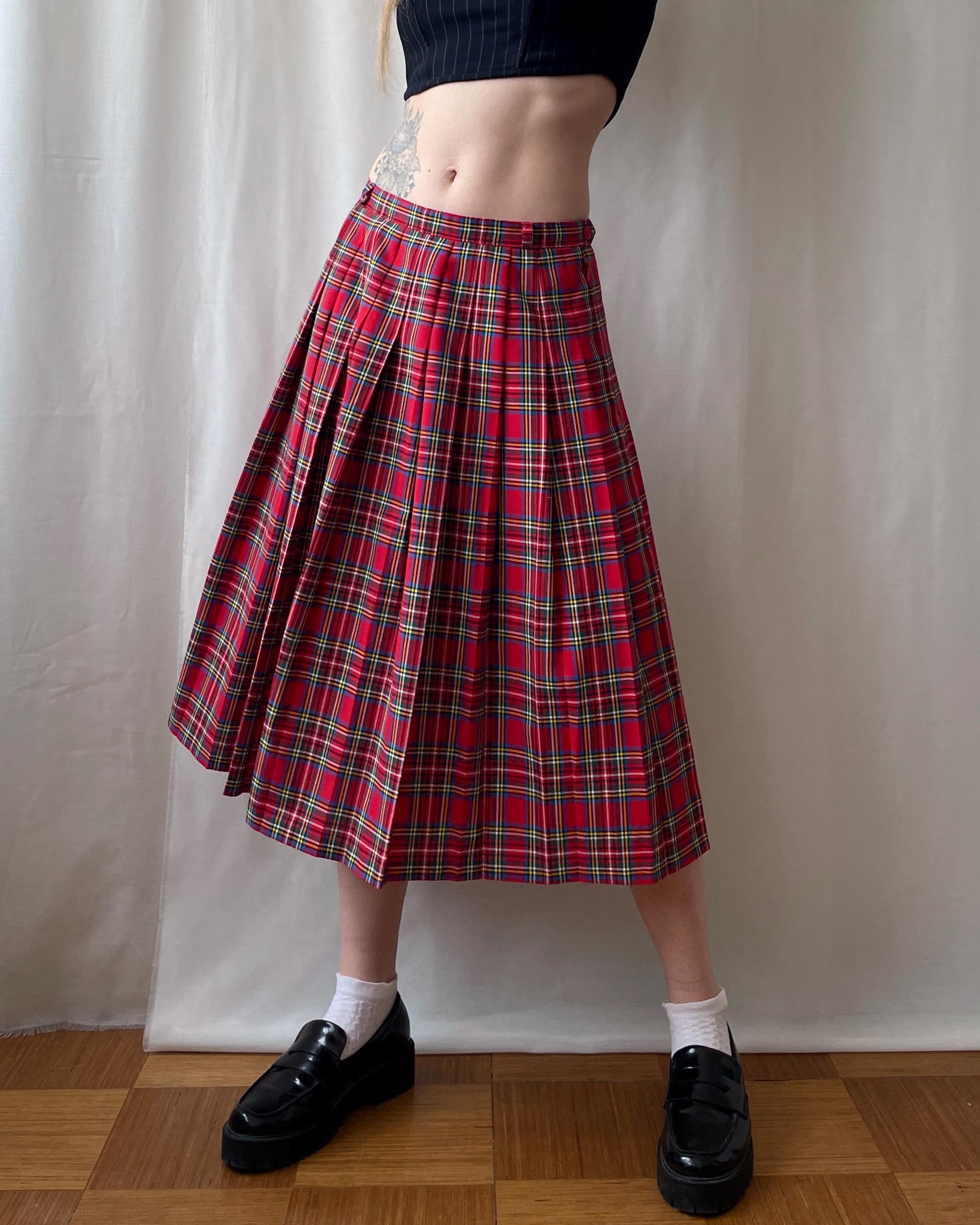 Jupe Short Rouge à Carreaux Justice Strass - Taille 6 - Très Bon état