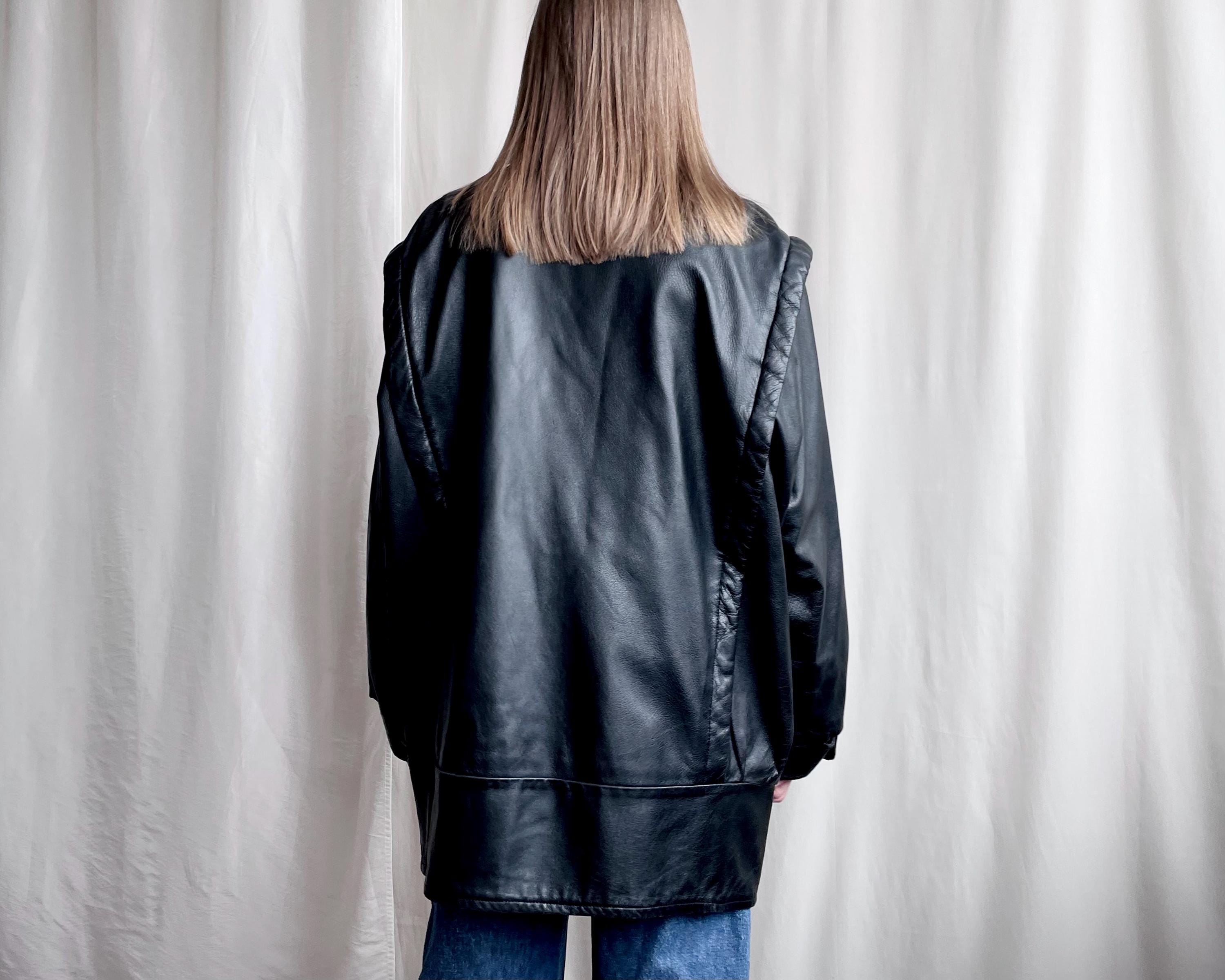 Maiyifu-GJ Mens Faux Leather Biker Jacket Vintage Asymmetric