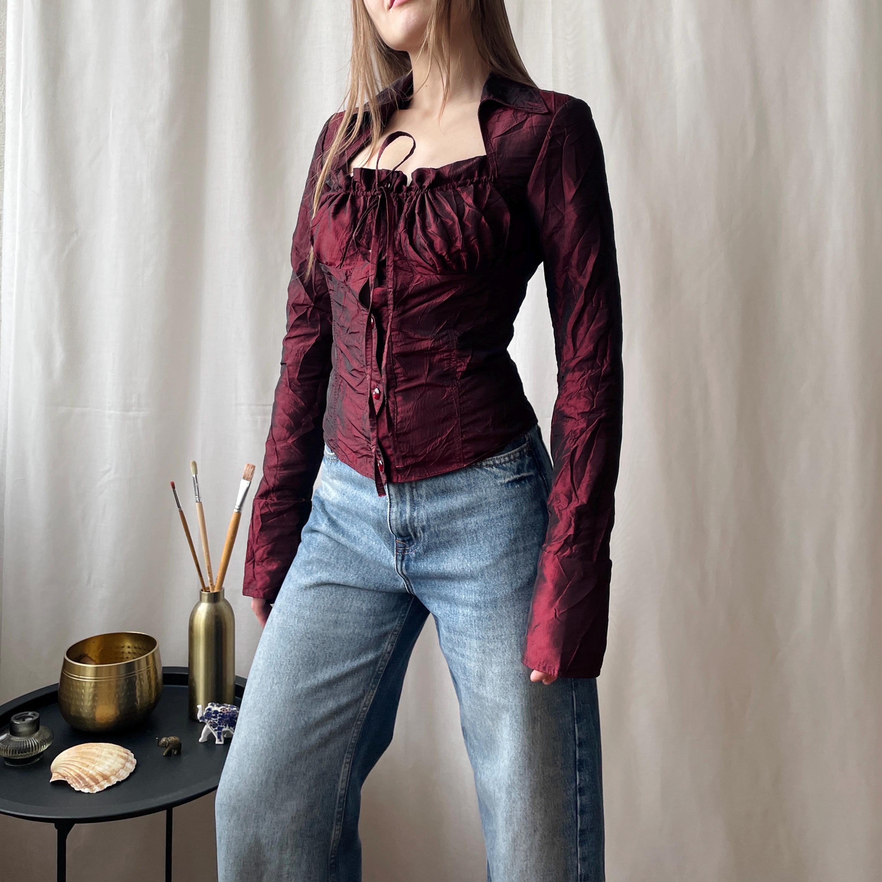 Womens Burgundy Dress Shirt - Etsy