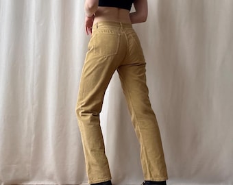 Vintage A.P.C. Brown Corduroy Pants, 90s Straight Leg, Size S Petite