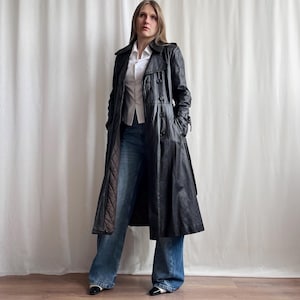 Vintage Leather Trench Xs - Etsy Canada