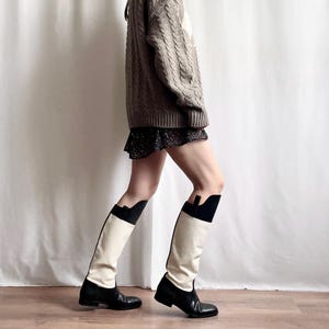 Vintage Alberto Fasciani Riding Boots in Black & White, EU 39 / US 8