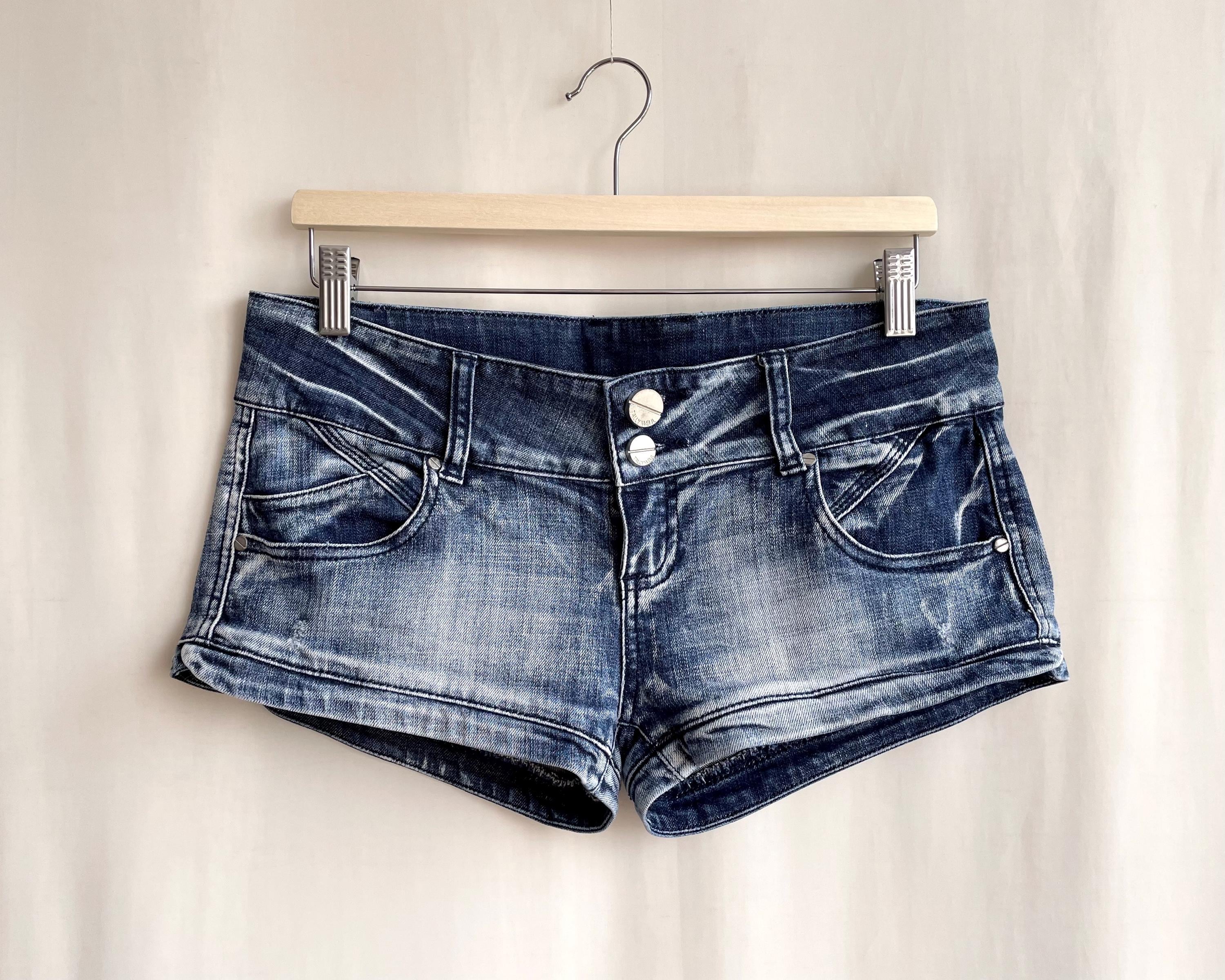 Y2k denim shorts - Etsy Polska