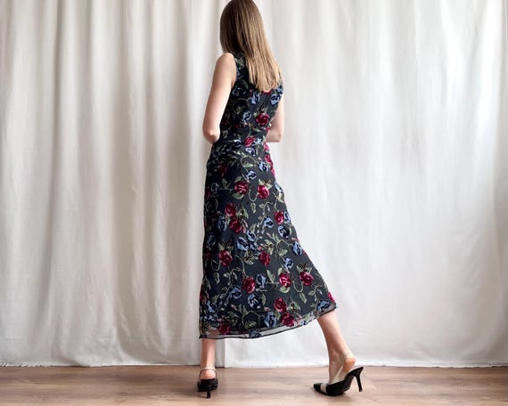 white dress blue flowers Lita Blue Floral Twisted Asymmetric Maxi Dress  Club L London