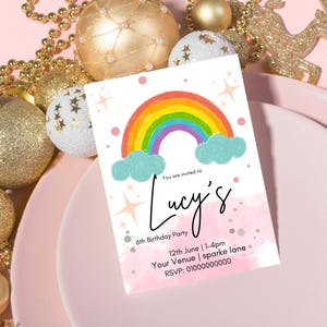Regenbogen Party Einladung