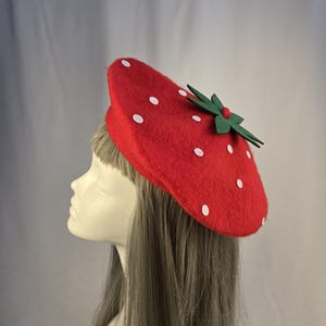 On Berry Red Beret - Etsy display picture 2