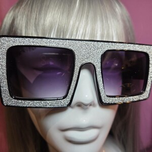 Dazzling Oversized Glitter Sunglasses