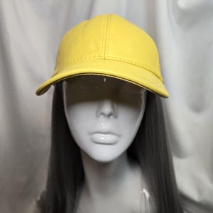 Genuine leather cap in yellow | Bright colourful cap | Stylish cap