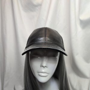 Genuine leather cap in black | Stylish classy baseball cap | Black leather trucker cap