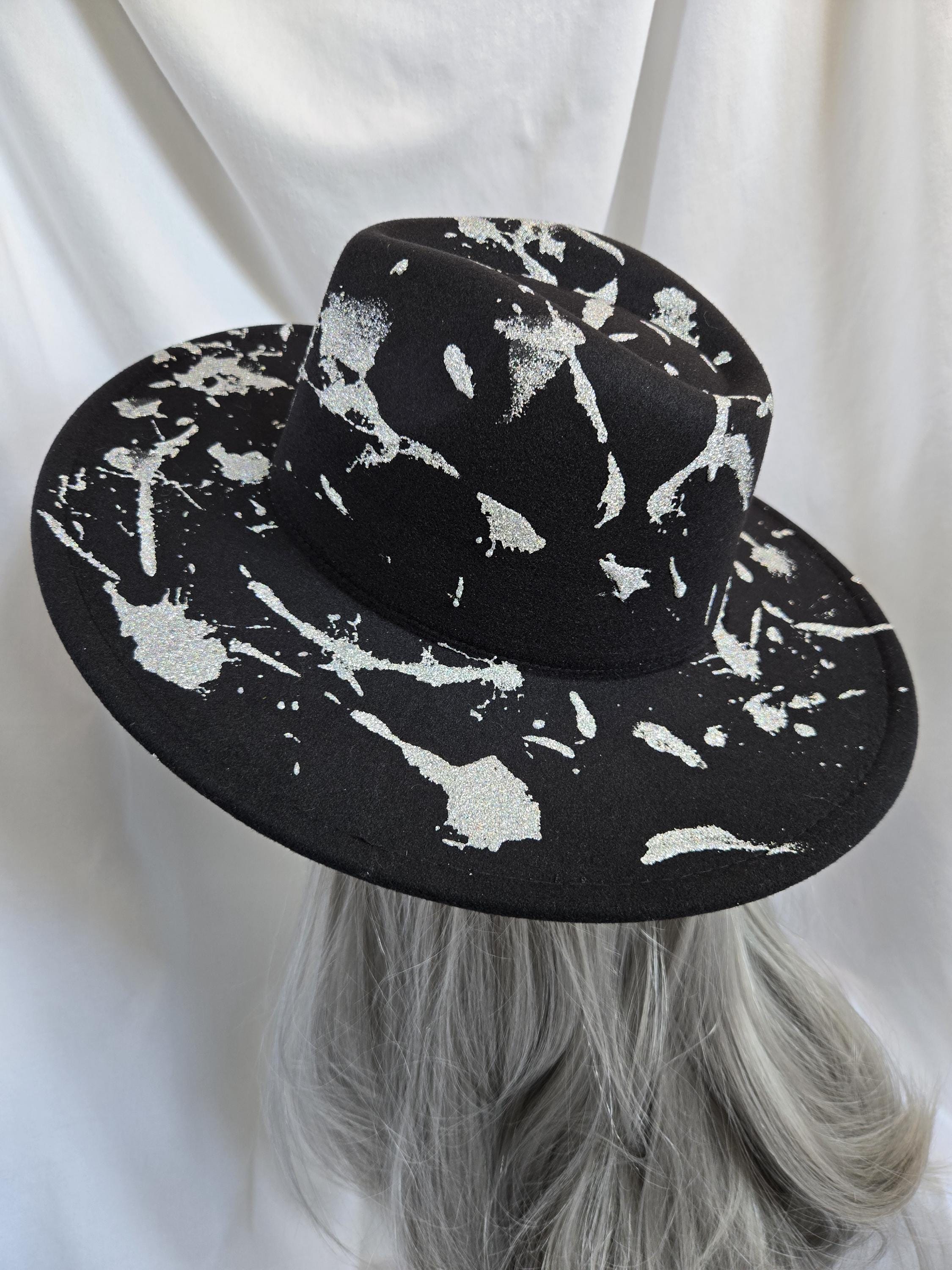 Off-White Black Fedora Hat with Metallic Details Trilby Fedora - Ultrafino main image 4