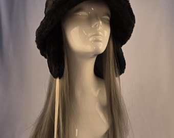 7 Inch Tall Black Faux Fur Hat-jk Style Hat-space Cowboy  display picture 1