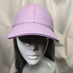 Genuine leather cap in stunning lilac | Classy stylish cap