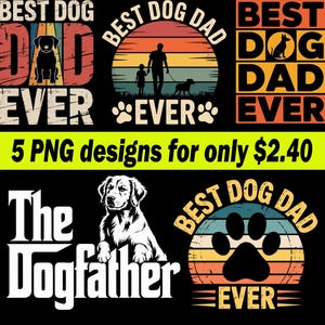 Best Dog Dad Ever Paw Print SVG PNG, Dog Lover Retro Sublimation Design, Pet Owner Gift Graphic for Shirts, Mugs, Cards