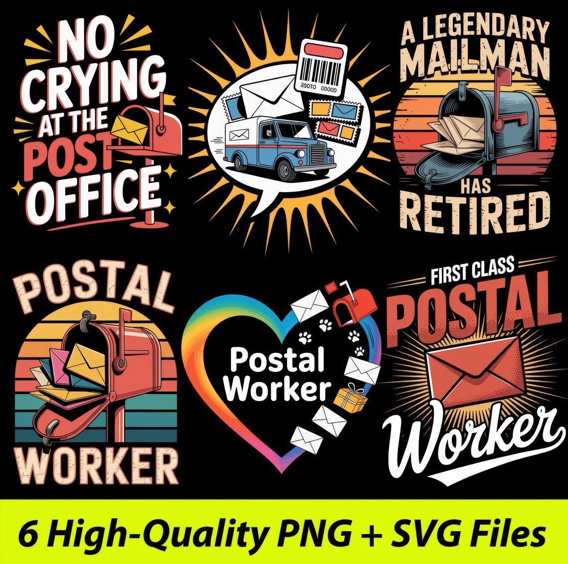 Postal Worker PNG SVG Bundle: Funny Mail Carrier T-shirt Design ...