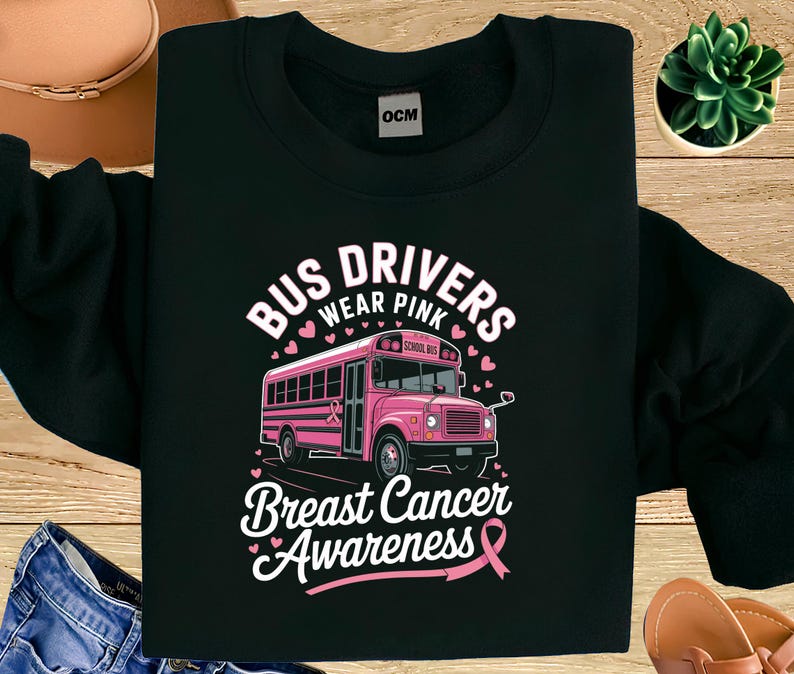Bus Driver Breast Cancer Awareness SVG PNG, Wear Pink Designs ,digital ...