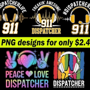 911 Dispatcher PNG Bundle: Dispatcher Life Designs (Digital Download)
